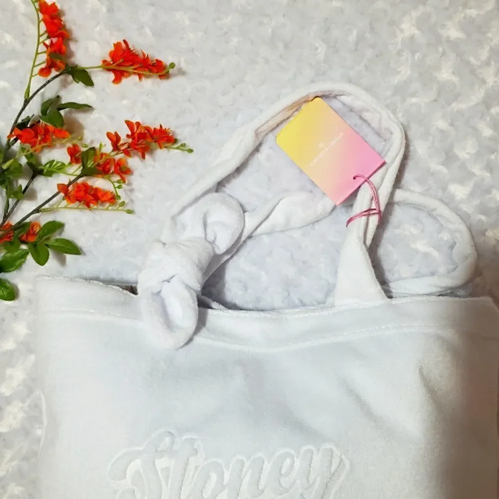 Stoney Clover Lane x Target terry cloth embossed white beach tote bag
